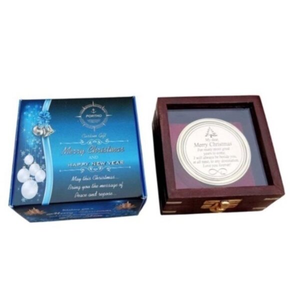 Christmas Sundial and Compass with Engraved Christmas Quote - Picture 3 of 12